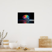 Poster Arc-en-ciel Cerveau Autisme Neurodiversité Sensibi (Cuisine)