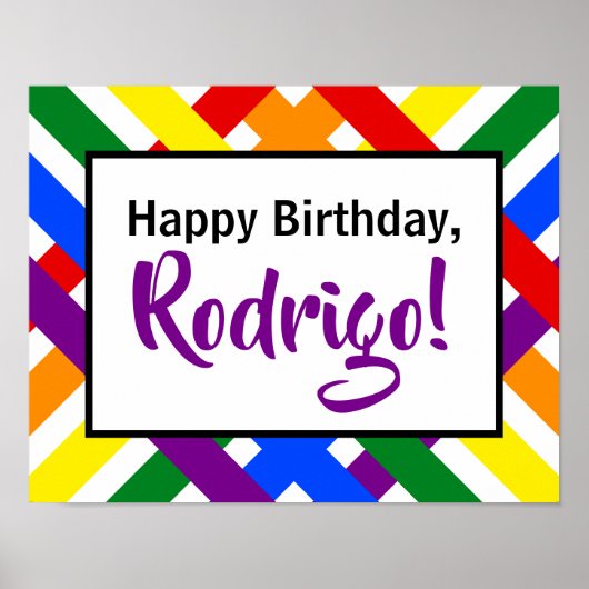 Poster Arc-en-ciel coloré Criss-Cross Stripes Anniversair (Devant)