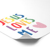 Poster Arc-en-ciel coloré Jésus m'aime imprimer (Coin)