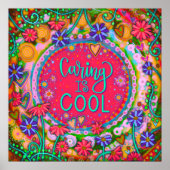 Poster Arc-en-ciel coloré"Soins est Cool" Enseignant (Devant)