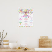 Poster Arc en ciel Confetti Fille premier anniversaire Ja (Cuisine)