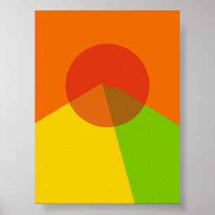 Poster Arc en ciel Coucher de soleil sur les montagnes Ab