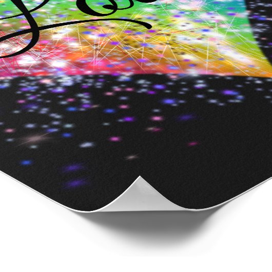 Poster Arc en ciel couleurs allumer parties scintillant c (Coin)