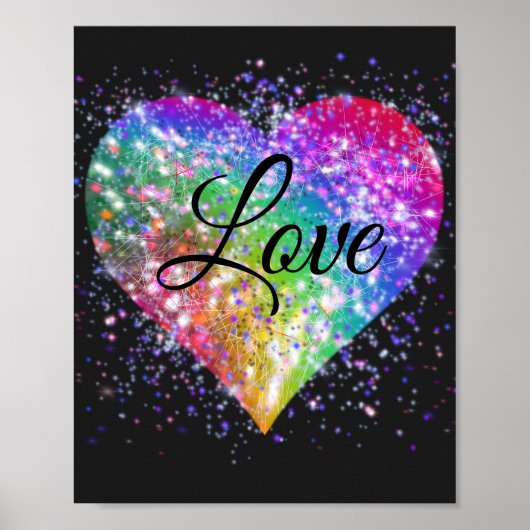 Poster Arc en ciel couleurs allumer parties scintillant c (Devant)