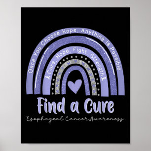 Poster Arc-en-ciel Cure Hope Combattez la force Cancer de