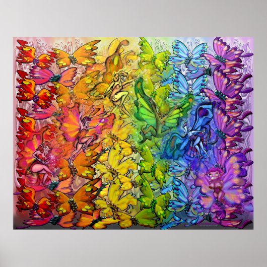 Poster Arc en ciel de Féeries de papillons (Devant)
