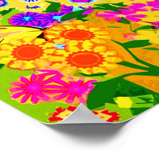 Poster Arc En Ciel De Fleurs (Coin)