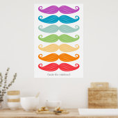 Poster Arc-en-ciel de Moustache (Cuisine)