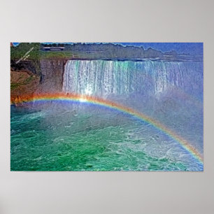 Poster arc-en-ciel des cascades de Niagra