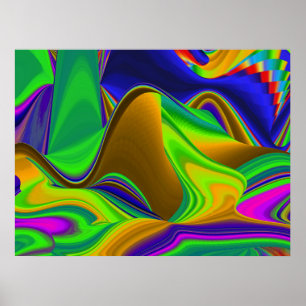 Poster Arc-en-ciel d'été, Arc-en-ciel 3D abstrait
