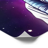 Poster Arc-en-ciel en chat spatial, astronaute Art numéri (Coin)