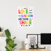 Poster arc-en-ciel en classe (Bureau à domicile)