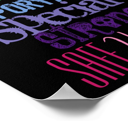Poster Arc-en-ciel en noir "Dans ce bureau" mobile (Coin)