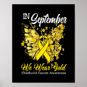 Poster Arc-en-ciel En Septembre Nous Portons Or Cancer En