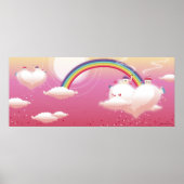 Poster Arc-en-ciel et bâtiments sur les nuages (Devant)