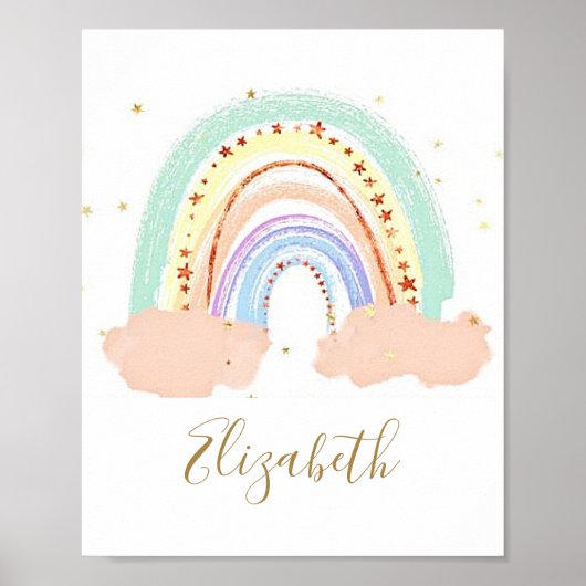Poster Arc-en-ciel et bébé étoiles    (Devant)