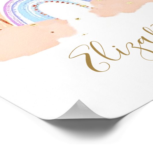 Poster Arc en ciel et étoiles bébé (Coin)