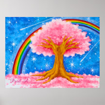 Arc-en-ciel et fleur de cerisier