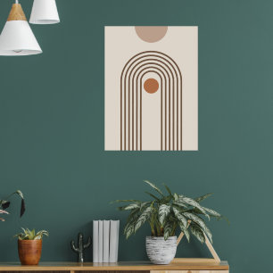 Poster Arc-en-ciel et Soleil, Art Géométrique Abstrait Bo