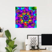 Poster Arc-en-ciel fleuri (Bureau à domicile)