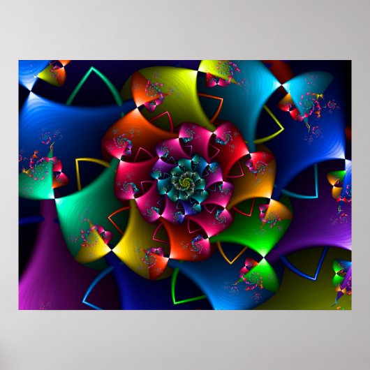 Poster Arc-en-ciel fractal (Devant)