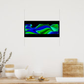 Poster Arc-en-ciel futuriste Abstrait 3D (Cuisine)