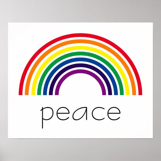 Poster Arc-en-ciel géométrique moderne paix (Devant)