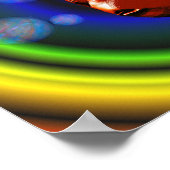 Poster Arc-en-ciel Huiles d'or Abstraites (Coin)