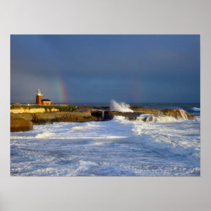 Poster Arc-en-ciel II de phare de Santa Cruz - copie