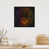 Poster Arc en ciel Illustration technique de lune 24x24 (Cuisine)
