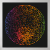 Poster Arc en ciel Illustration technique de lune 24x24 (Devant)