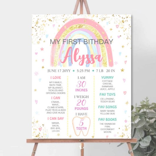 Poster Arc-en-ciel impénétrable 1er anniversaire Jalon