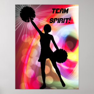 Poster Arc-en-ciel léger avec le pom-pom girl