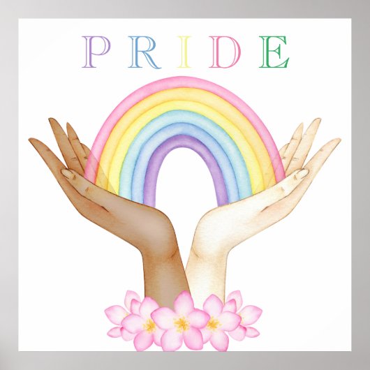 Poster Arc-en-ciel LGBT à la main (Devant)