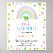 Poster Arc-en-ciel Lucky One Birthday Time Capsule Sign (Devant)
