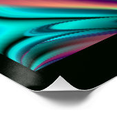 Poster Arc-en-ciel métallique Abstrait futuriste (Coin)