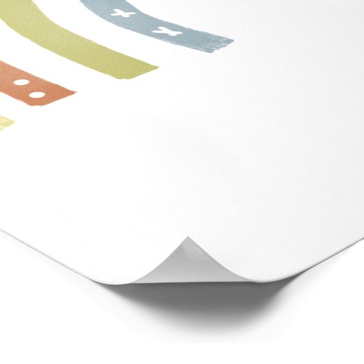 Poster Arc-en-ciel moderne et neutre Boho (Coin)