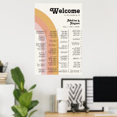 Poster Arc-en-ciel moderne rétro 70's | Siège Alphabétiqu (Bureau à domicile)