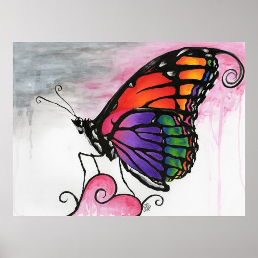 Poster Arc en ciel Monarque papillon Imaginaire original  (Devant)