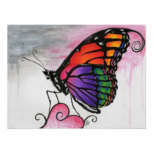 Poster Arc en ciel Monarque papillon Imaginaire original  (Devant)