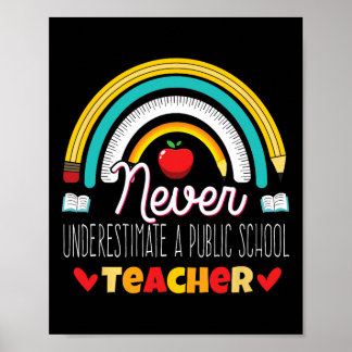Poster Arc-en-ciel N'estimez jamais un professeur d'école