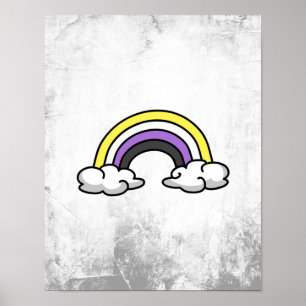 Poster Arc-en-ciel Nonbinaire Mignon