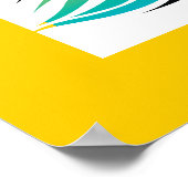 Poster Arc-en-ciel, paon noir et fleurs de cerisiers (Coin)