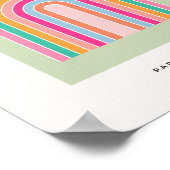 Poster Arc-en-ciel Pastel Green Retro (Coin)
