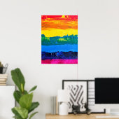 Poster Arc-en-ciel Peinture acrylique Gay Colours Fierté  (Bureau à domicile)