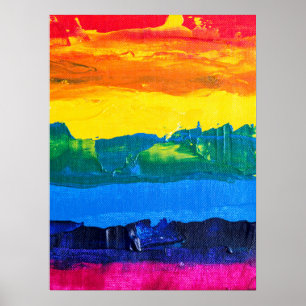 Poster Arc-en-ciel Peinture acrylique Gay Colours Fierté 