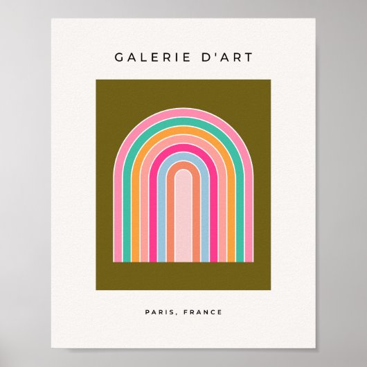 Poster Arc-en-ciel rétro coloré (Devant)