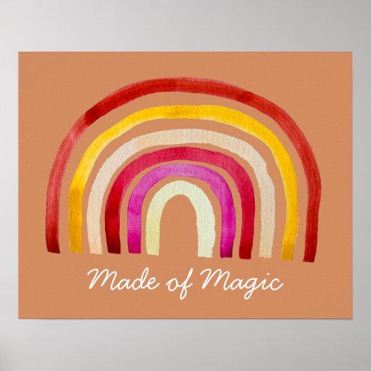 Poster Arc-en-ciel rétro jolie aquarelle (Devant)