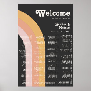 Poster Arc-en-ciel rétro moderne   Siège Alphabétique Som
