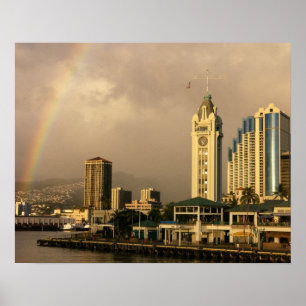 Poster Arc-en-ciel sur Honolulu, Hawaï, États-Unis 2